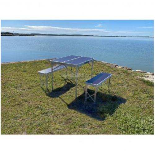 TAVOLO ALLUMINIO PIEGHEVOLE PIC NIC CON PANCHE 90 X 66