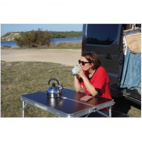 TAVOLO ALLUMINIO PIEGHEVOLE PIC NIC CON PANCHE 90 X 66