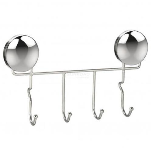 PORTA STROFINACCI O ACCESSORI IN FILO CROMATO A VENTOSA