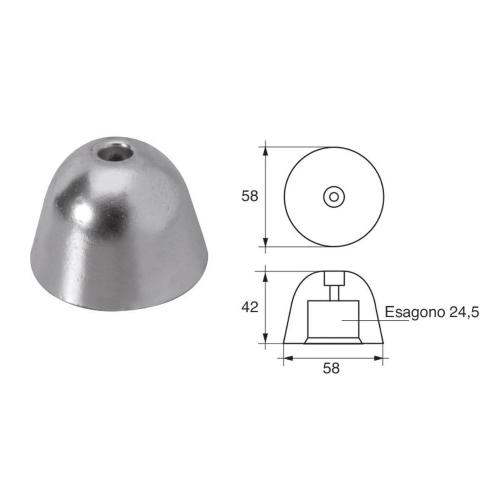 ANODO PER ASSI E ELICHE VETUS F-BC-2 BP195E Ø 58MM