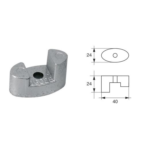 ANODO PER ASSI E ELICHE VETUS F-BC-3 BP129 Ø 40X24MM