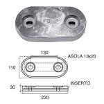 ANODO PER CARENE E SPECCHI DI POPPA FX-4 220X110X30MM
