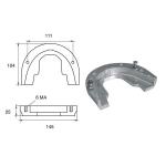 ANODO PER MOTORI JOHNSON/EVINRUDE/OMC FG7 O.C.983494 HP 90/140/175 145X104X25MM ALU