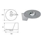 ANODO PER MOTORI HONDA FH-12 O.C.41107-ZW1-B01ZA HP 75-90-115-130 130X112X72MM ALU