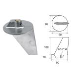ANODO PER MOTORI MERCURY MERCRUISER FM-2 O.C.34127A1 HP 80-140 90X90X118MM
