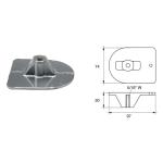 ANODO PER MOTORI MERCURY MERCRUISER FM-3 O.C.47820A1 HP 20 97X74X30MM