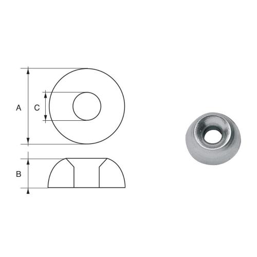 ANODO PER MOTORI MERCURY MERCRUISER F-D-24/M 24X24X6.5MM ALU