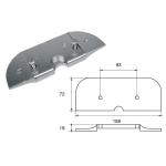 ANODO PER MOTORI MERCURY MERCRUISER FM-13 O.C.821629Q1 ALPHA ONE 188X72X18MM ALU