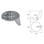ANODO PER MOTORI MERCURY MERCRUISER FM-12 O.C.822777Q1 HP 50-140 ELICA INOX BRAVO ONE 99X99X82MM ZINCO