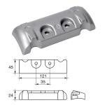 ANODO PER MOTORI MERCURY MERCRUISER FM-37 HP 215-275 VERADO 121X45X24MM ALU