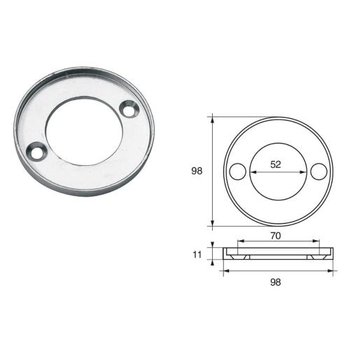 ANODO PER MOTORI VOLVO PENTA F-VP-100 O.C.875810 98X11MM ZINCO