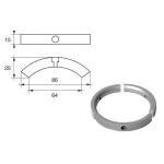 ANODO PER MOTORI VOLVO PENTA COLLARE 3 SETTORI ELICHE 3 PALE O.C.3858399 86X25X15MM ALU