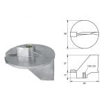 ANODO PER MOTORI YAMAHA MARINER FM-YA-115 O.C.6E5-45371-01 HP 115-225 90X90X74MM ALU