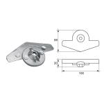 ANODO PER MOTORI YAMAHA MARINER FM-YA-22 O.C.6E8-45251-00 HP 9.9-15 100X58X20MM ZINCO