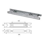 ANODO PER MOTORI YAMAHA MARINER FM-YA-21 O.C.6H1-45251-02 HP 25-75 200X35X17MM ALU