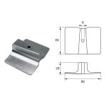 ANODO PER MOTORI YAMAHA MARINER F-YA-30 O.C.61N-45251-01 F25 4T 80X60X25MM ALU