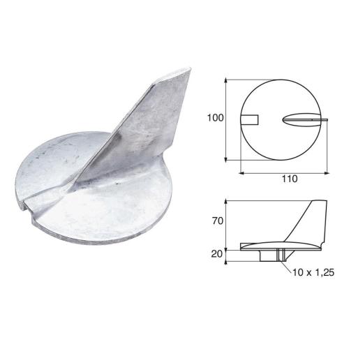 ANODO PER MOTORI YAMAHA MARINER O.C.61A-45371-00 110X100X90MM ALU