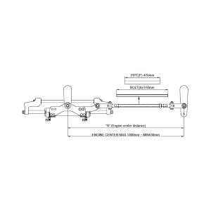 TIMONERIA IDRAULICA COMPLETA FRONTALE FINO A 350HP SEAFIRST PER DOPPIO MOTORE CON BARRA DI ACCOPPIAMENTO