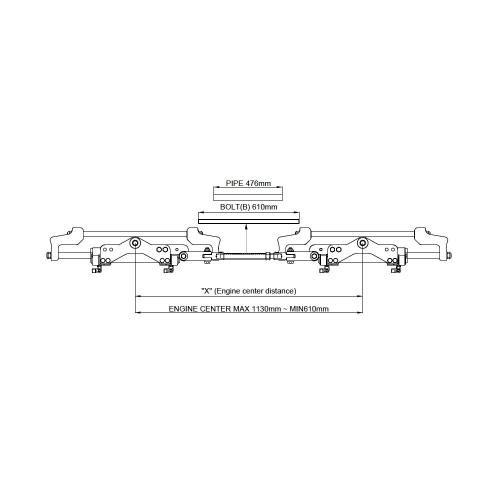 TIMONERIA IDRAULICA COMPLETA FRONTALE FINO A 350+350HP SEAFIRST PER DOPPIO MOTORE CON DOPPIO CILINDRO
