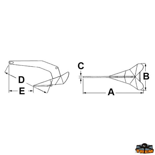 ANCORA "BISON" KG.4 ACCIAIO GALVANIZZATO
