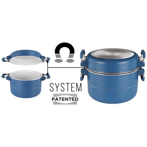 POPOTE SET DI PENTOLE CAREZZA MAGNETOGRIP 7+1 Ø 22 0804092N ADATTO A INDUZIONE!