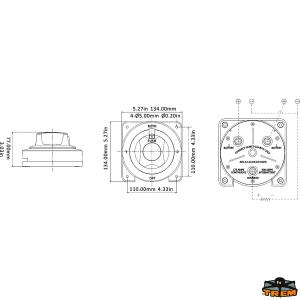 SELETTORE DEVIATORE STACCA BATTERIE CON MANOPOLA FISSA 300AMP