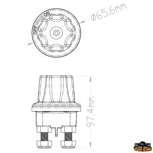 STACCA BATTERIA 2 POSIZIONI CON MANOPOLA FISSA HEAVY DUTY