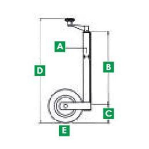 RUOTINO D'APPOGGIO GOMMA PIENA 35MM 160X40MM CERCHIO PLASTICA