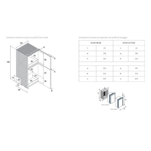 FRIGORIFERO COMPRESSORE DA INCASSO DP150I NERO