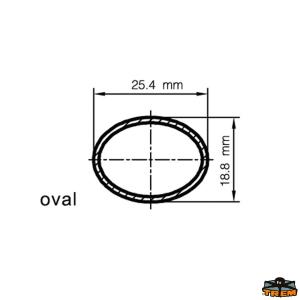 MANIGLIA TIENTIBENE INOX CON PRIGIONIERI Ø25,4X18,8 OVALE 220MM