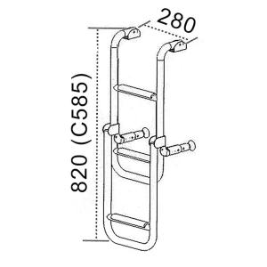 SCALETTA PIEGHEVOLE PER SPECCHIO DI POPPA INOX "KAPPA" 3 GRADINI