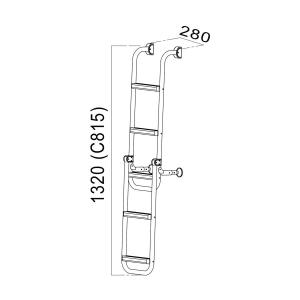 SCALETTA PIEGHEVOLE PER SPECCHIO DI POPPA INOX "KAPPA" 5 GRADINI