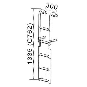 SCALETTA PIEGHEVOLE PER SPECCHIO DI POPPA INOX "CONFORT" 5 GRADINI