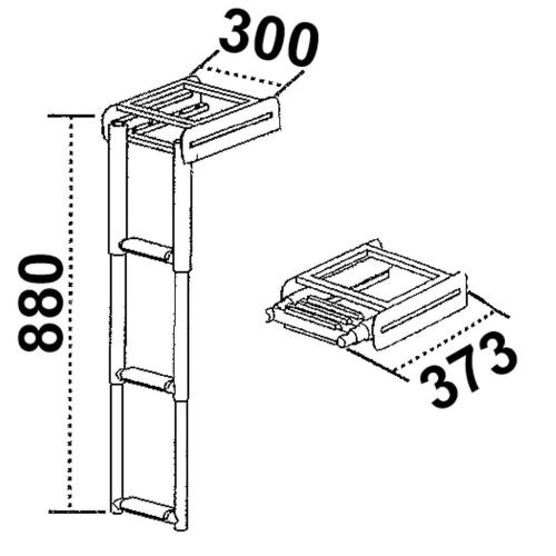 SCALETTA TELESCOPICA ESTRAIBILE A SCOMPARSA 3 GRADINI SOTTO PLANCIA