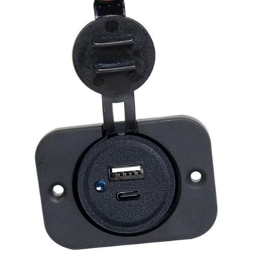 PRESA 1 PORTA USB + 1 PD/TIPE C FISS. A VITI BIANCA