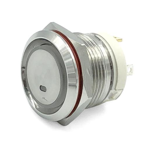 PULSANTE INOX 20A CON SPIA BIANCO (ON)-OFF
