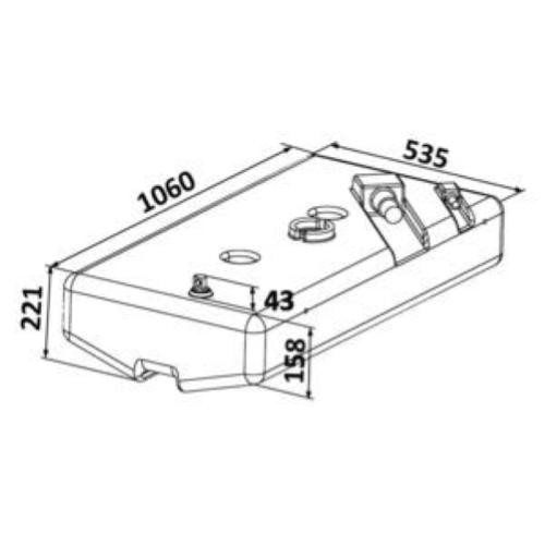SERBATOIO CARBURANTE IN POLIETILENE 90LT 105X52X26CM
