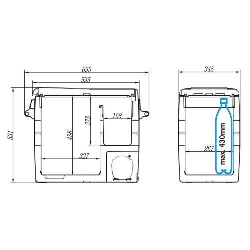 FRIGORIFERO COMPRESSORE 50LT APERTURA POZZETTO 12/24V 