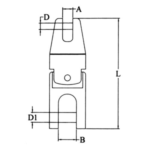 GIUNTO SALPA ANCORA DOPPIO GIREVOLE 6-8MM