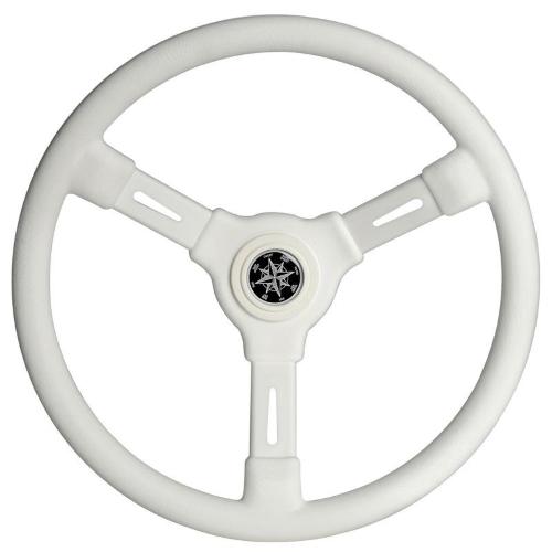 VOLANTE RUOTA TIMONE INOX Ø 355MM RACING BIANCO