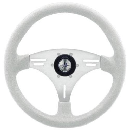 VOLANTE RUOTA TIMONE ALLUMINIO Ø 355MM MANTA POLIMETANO BIANCO