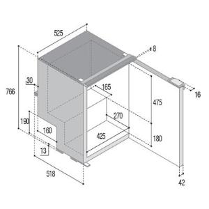 FRIGORIFERO COMPRESSORE DA INCASSO C115ID CHR NERO TERMOSTATO DIGITALE