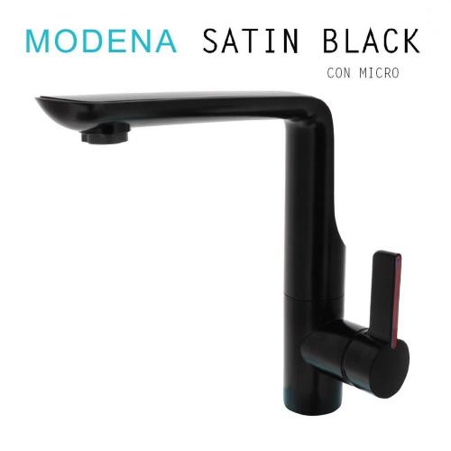 MISCELATORE MONOCOMANDO MODENA STANDARD SATIN BLACK CON INTERRUTTORE