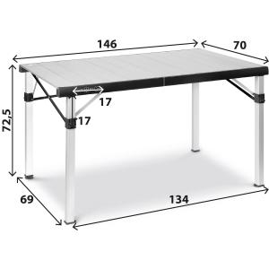 TAVOLO ALLUMINIO PIEGHEVOLE TITANIUM QUADRA COMPACK 6 0406068N