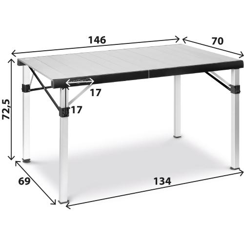 TAVOLO ALLUMINIO PIEGHEVOLE TITANIUM QUADRA COMPACK 6 0406068N