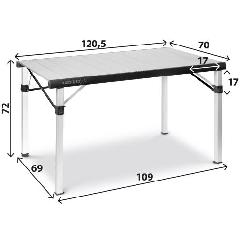 TAVOLO ALLUMINIO PIEGHEVOLE TITANIUM QUADRA COMPACK 4 0406056N