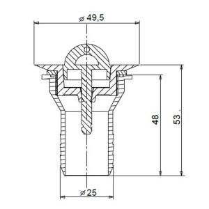 PILETTA DRITTA DIAM 20MM
