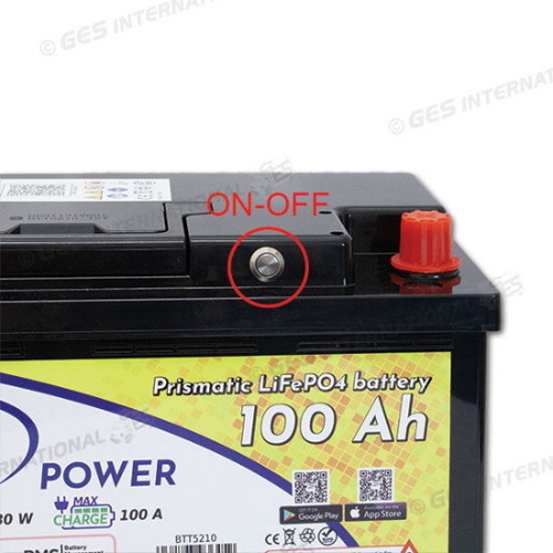BATTERIA LITIO LiFePo4 PER SERVIZI 100A EXTRA CON BMS INTEGRATO E CONNESSIONE BLUETOOTH
