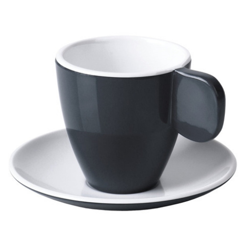 SET 2 TAZZINE DA CAFFE' IN MELAMINA ANTRACITE